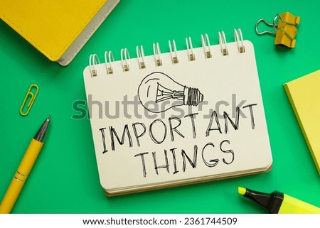 Important things are shown using a text
