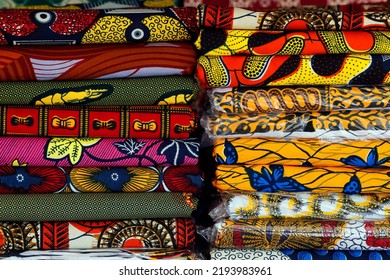 Imported Dutch Wax Print Fabric For Traditional African Dress.  Lome. Togo. 