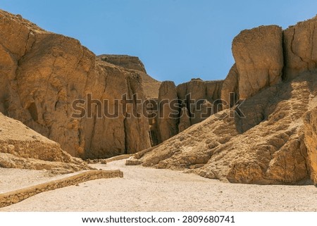Imposing Arid Limestone Canyon Inside the Valley of the Kings