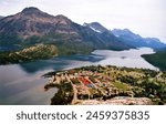 The imposing rocky glacial peaks of Glacier National Park in northwest Montana straddle the U.S.-Canadian border. The Canadian side of the park is known as Waterton Lakes National Park in Alberta.