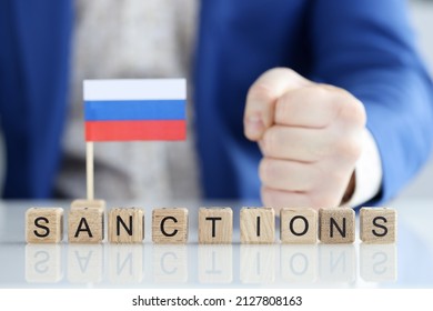 Imposition of sanctions against aggressor Russia. Economic and political sanctions against Russia concept