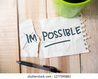 Impossible to Possible words letter. Motivational inspirational business typography quotes concept - Shutterstock ID 1277390881