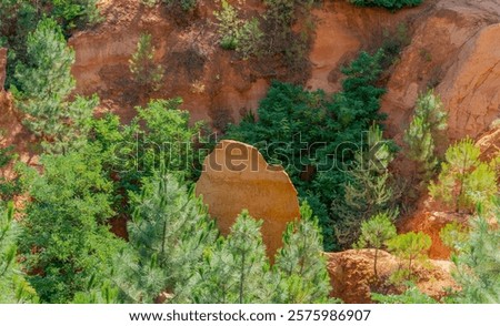 Impression around the Ochre Path near Roussillon, a commune in the Vaucluse department of the Provence region in southern France