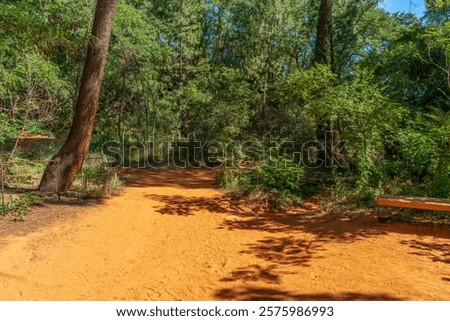Impression around the Ochre Path near Roussillon, a commune in the Vaucluse department of the Provence region in southern France