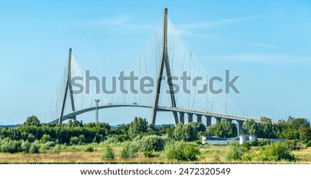 Impression of the Normandy Bridge that spans the river Seine linking Le Havre to Honfleur in the Normandy region in France