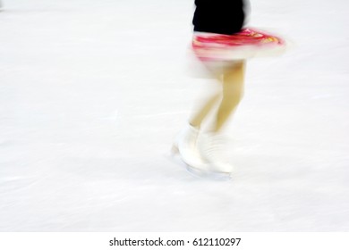 Impression Of A Woman Figure Skating Doing A Spin