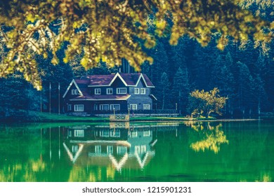 House On The Shore Of The Lake Images Stock Photos Vectors