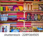 Impressive market stall with handmade souvenirs, Antananarivo, Madagascar
