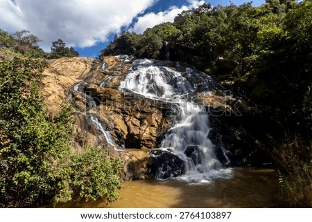 The impressive Phophonyane Falls, cascading down the ancient archaean gneiss, in the Piggs Peak region in North-western Eswatini.