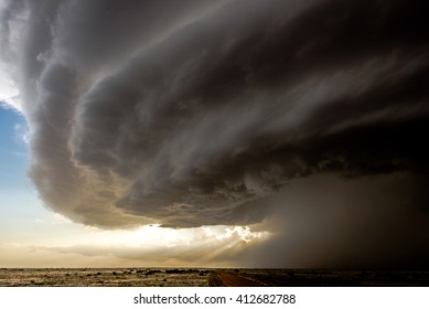 Impressive supercell storm in New Mexico, US, whose structure resembled a 'mother ship'.
