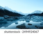 Impressive View In Tasman Lake With Reflection