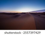 Impressive wide and colorful Desert panorama with an immense dune in the foreground. It