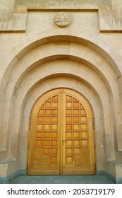 Impressive Wooden Door Of The Yerevan Cathedral, Kentron District, Yerevan, Armenia