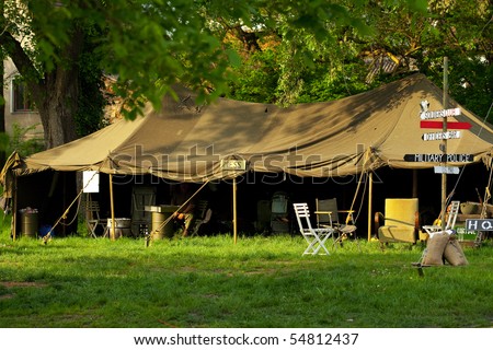 improvised military camp