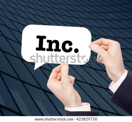 Inc written in a speechbubble