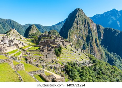 The Inca Ruins Of Machu Picchu During Hiking Season In Summer, Cusco Province, Peru.