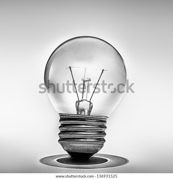 Incandescent Light Bulb Black White Stock Photo (Edit Now) 136931525