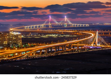  Incheon Bridge At Night