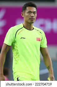 INCHEON - SEP 25:LIN Dan of China participates in 2014 Incheon Asian Games at Gyeyang Gymnasium on September 25, 2014 in Incheon, South Korea.