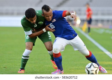 INCHEON September 17, 2014 -  Malaysian Football Team, (Blue Jersey), In Action Against The Football Team Of Saudi Arabia At Asian Games In Incheon, Korea.