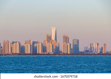 Incheon Songdo Korea -March 11, 2020.
Incheon Free Economic Zone. Songdo International City Scenery. Incheon International Cityscape.