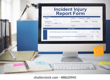 Incident Injury Report Form Document Concept