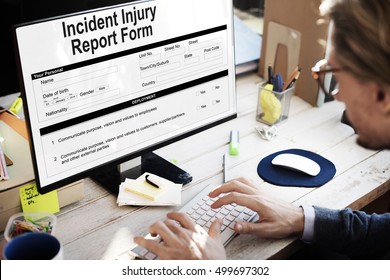 Incident Injury Report Form Document Concept