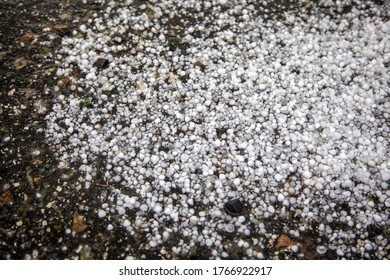 Inclement Weather, Hail, Ice On The Road, Hailstone On Road 