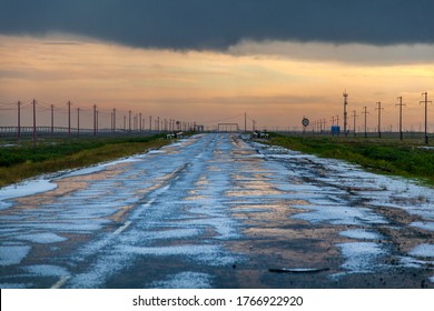 Inclement Weather, Hail, Ice On The Road, Hailstone On Road 