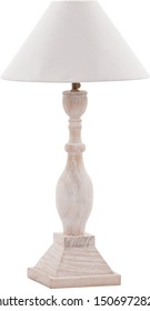 Included Table Lamp With Shade On A Wooden Leg