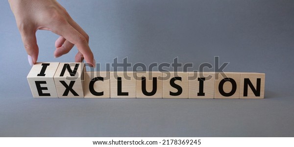 Inclusion Exclusion Symbol Businessman Hand Turned Stock Photo ...