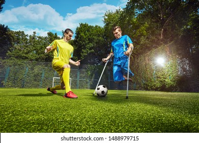 Inclusion soccer player. Cerebral palsy. Amputants - Powered by Shutterstock