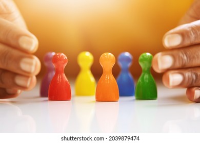 Inclusion And Staff Diversity. Equal Inclusive Pawns. Equality Leadership