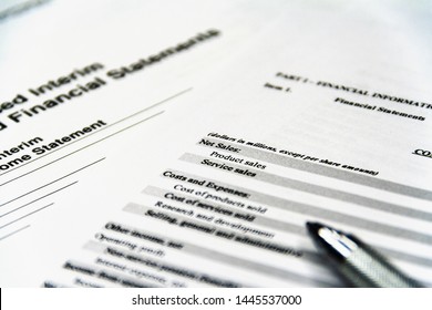 Income Statement With Detail List, Accounting Concept For Small Business, Black And White Tone Image