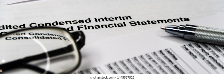 Income Statement With Detail List, Accounting Concept For Small Business, Black And White Tone Image. Wide Banner