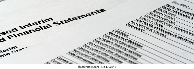 Income Statement With Detail List, Accounting Concept For Small Business. Wide Banner