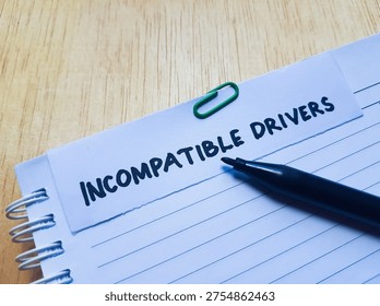Incompatible drivers writting on table background. 