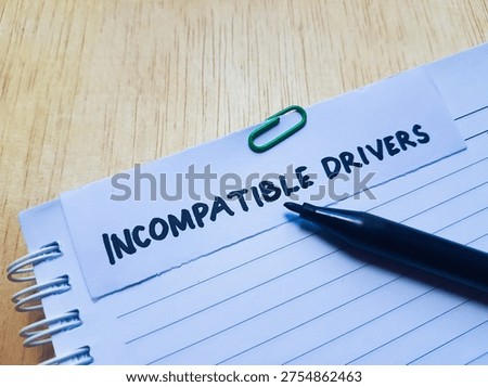 Incompatible drivers writting on table background. 