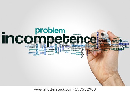 Incompetence word cloud concept