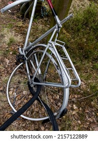 An Incomplete, Old Bike Left In The Woods By The Bike Path