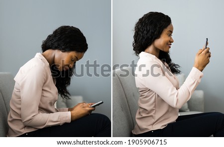 Incorrect And Correct Spine Posture Using Smartphone Or Phone