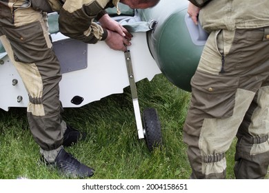 Incorrect Installation Of Transom Wheels Backwards On The RIB Motor Boat Transom