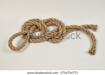 Incorrectly Tied Basic Double Figure-Eight Rope Detail Isolated on White