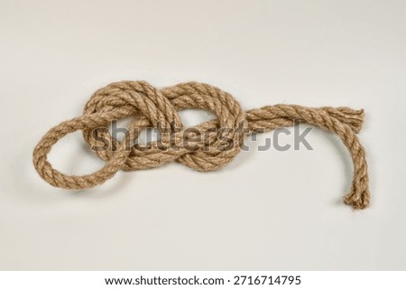Incorrectly Tied Basic Double Figure-Eight Rope Detail Isolated on White