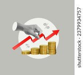 Increase, coin stacking, arrow up, financial interest rate, business investment growth, dividend concept, Compound Interest, Multiplication, Wages, Finance, Value Added Tax, Excise Tax, Investment