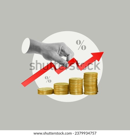 Increase, coin stacking, arrow up, financial interest rate, business investment growth, dividend concept, Compound Interest, Multiplication, Wages, Finance, Value Added Tax, Excise Tax, Investment