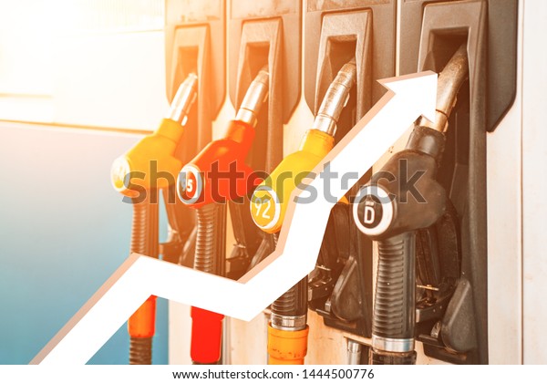 Increase in gasoline\
prices. Gas station