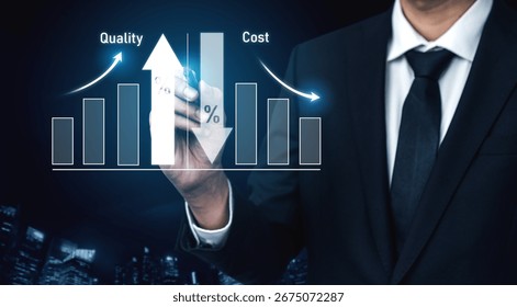 Increase quality and reduce cost represent quality, cost, and performance optimization for business strategy and resource efficiency Vouch