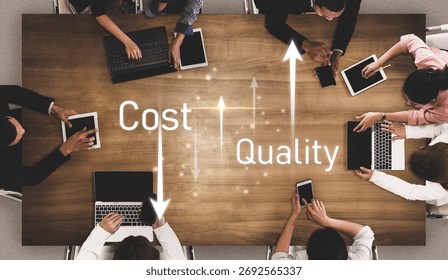 Increase quality and reduce cost represent quality, cost, and performance optimization for business strategy and resource efficiency Vouch