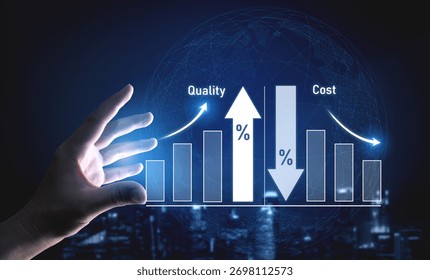 Increase quality and reduce cost represent quality, cost, and performance optimization for business strategy and resource efficiency Vouch